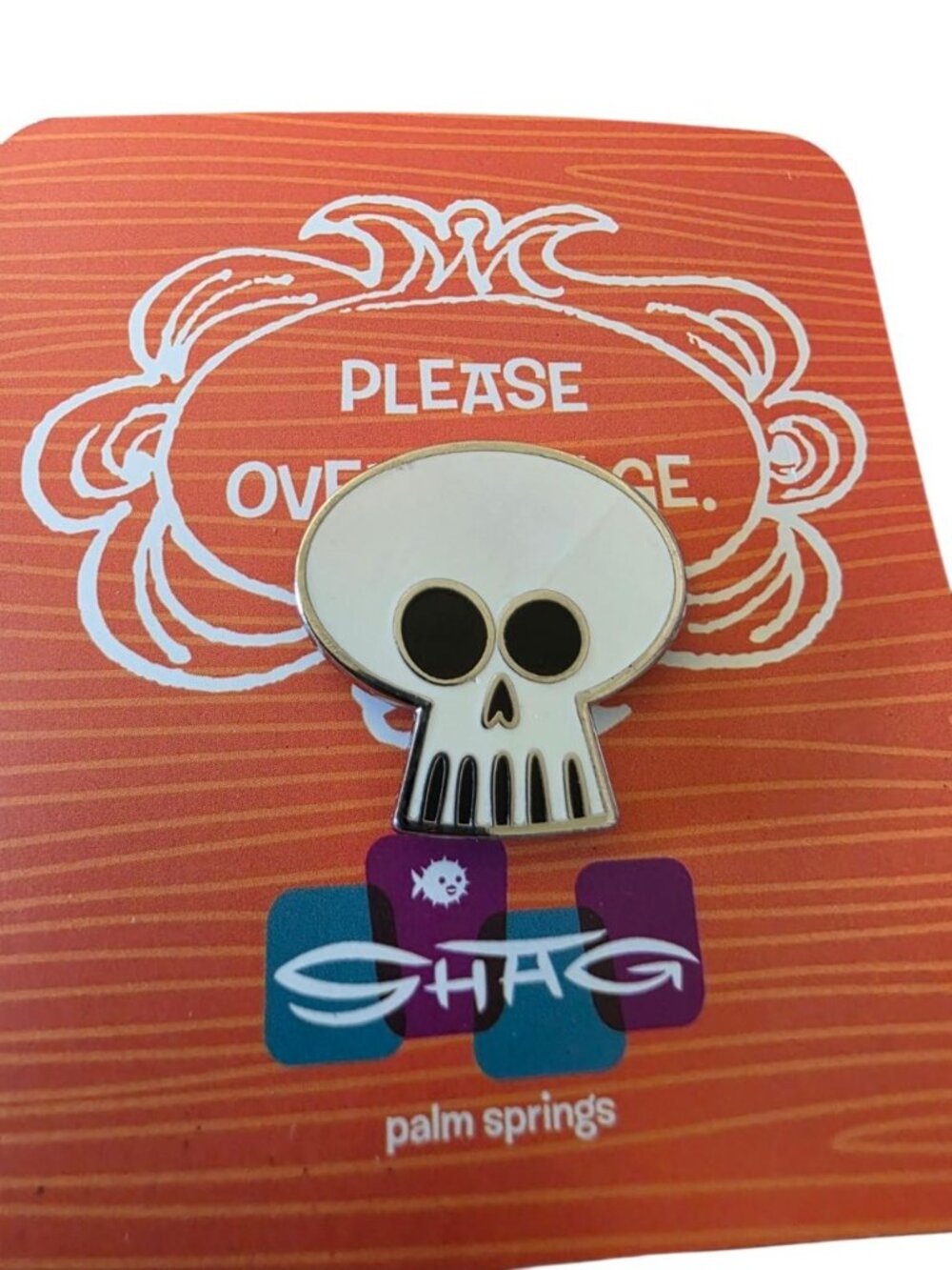SHAG Josh Agle Skull Cloisonne Enamel Pin Palm Springs Artist 2014 NIP Rare - Picture 6 of 14